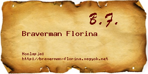 Braverman Florina névjegykártya